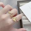 Mori Full Diamond Light Luxury Butterfly Flower Zircon Ring Female Niche High-End Light Luxury Index Finger Ring