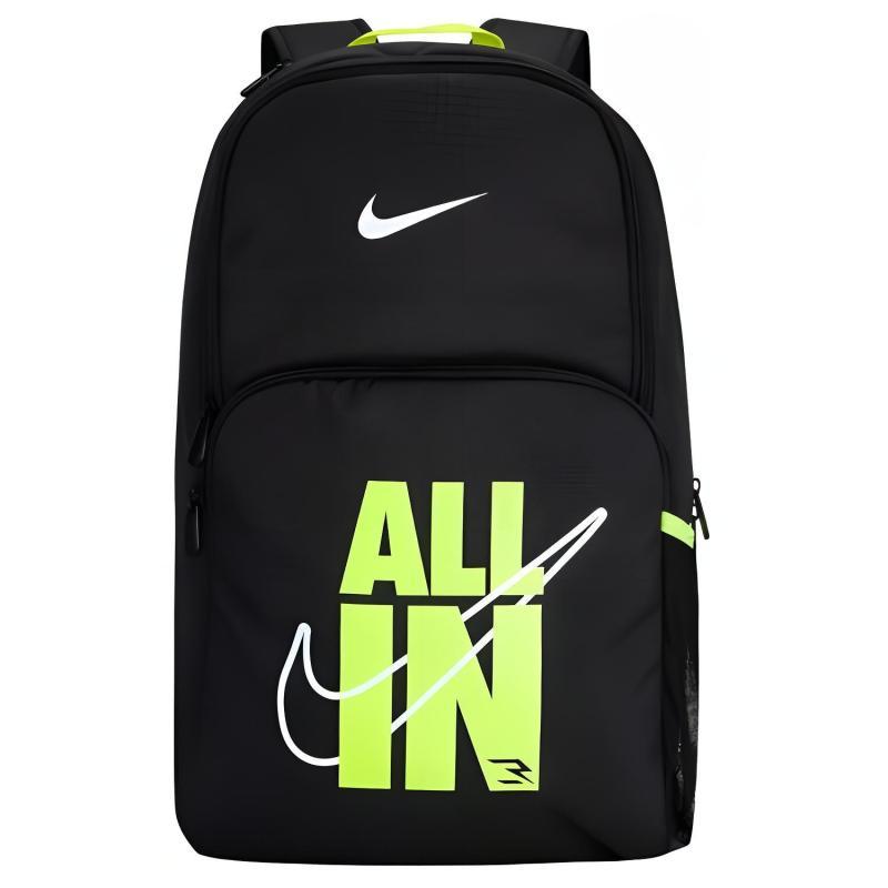 Nike Polyester Backpack Unisex Jet Black/Lime Gray Lightweight Casual NY2413020GS-002