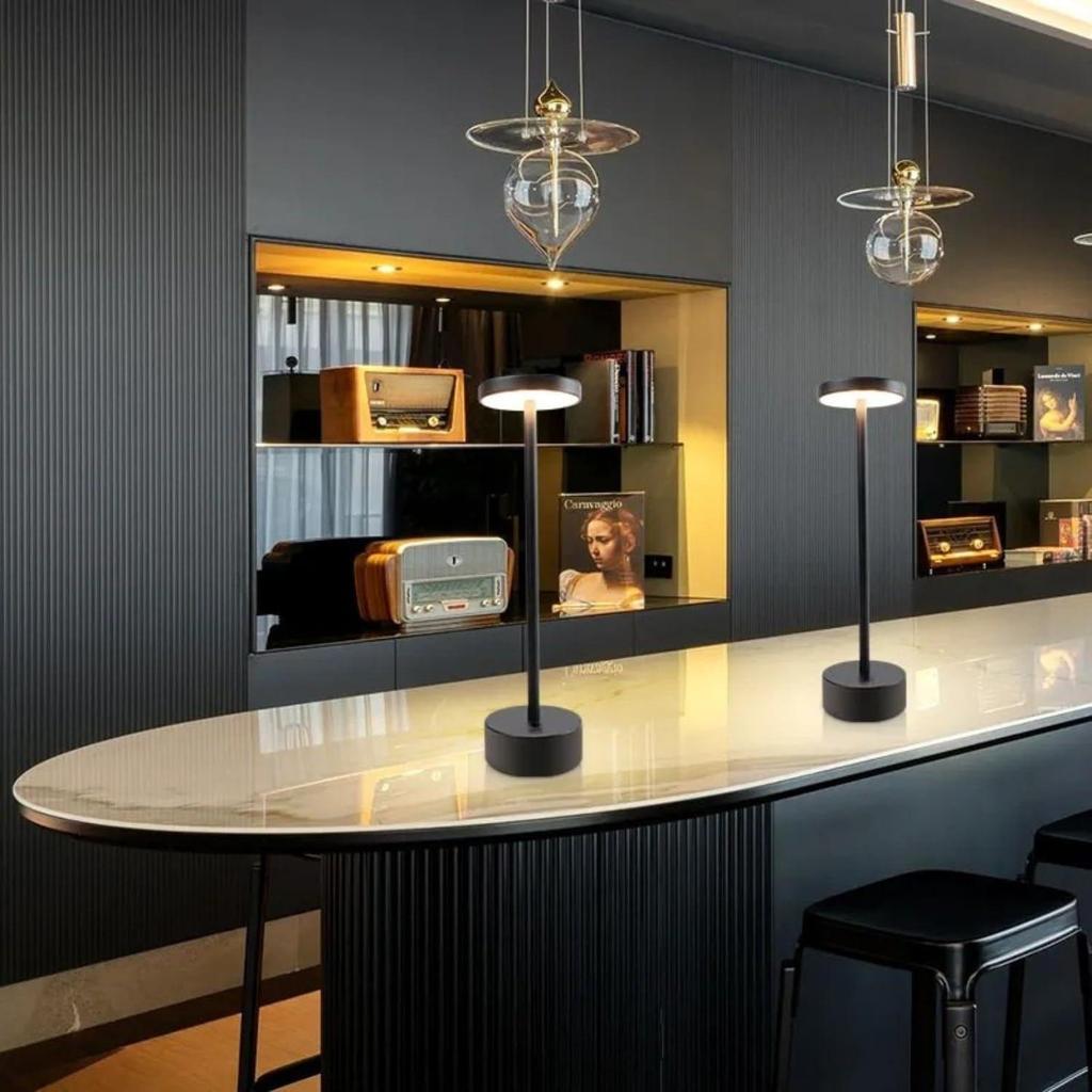 Metal Touch Control LED Table Lamp 3 Light Modes with Long-Press Dimming Brightness, Rechargeable & Cordless Modern Light