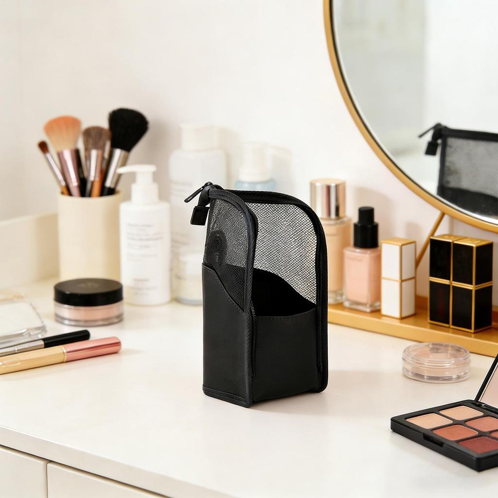 Standing Makeup Bag Waterproof Cosmetic Storage Pouch Travel Toiletry Bag for Camping Weekend Getaway Outdoor Hotel Backpacking
