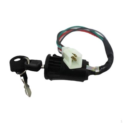 Contacteur d'allumage avec clé 4 fils Pièces de rechange Plug-in Remplacement facile pour VTT Dirt Bike 50-250cc