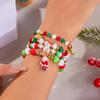 Christmas Bracelet - Colored Acrylic Snowflake Bell Elastic Bracelet - Christmas Set