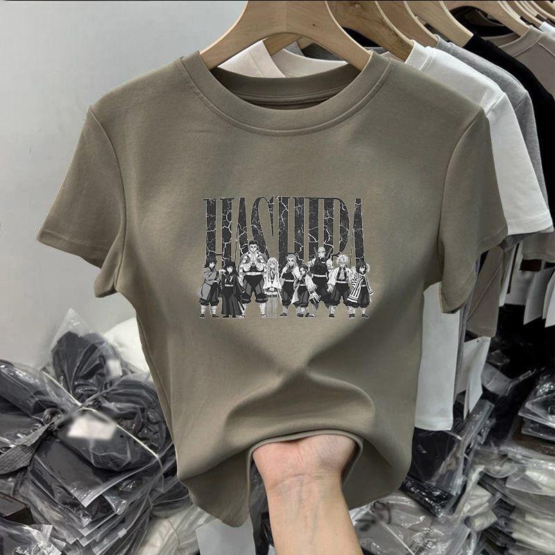 

Ghost Annihilation Blade Peripheral Joint Charcoal Jiro Pure Cotton Tide Loose Short Sleeve Printed Men Women s T-Shirts Comics S