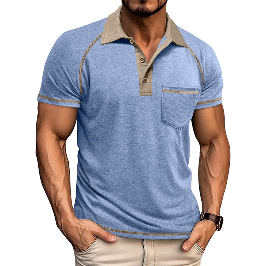 Men's Casual Long SleeveShirts Collared Button Cotton T,Shirt Classic Stylish Golf Shirt With Pocket