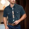 Men'S Fashionable Lapel And Shoulder Length Short Sleeved Casual Top
