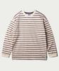 PUNCHLINE Roy Stripe Long Sleeve T-Shirt Cream Ivory Nslt9192