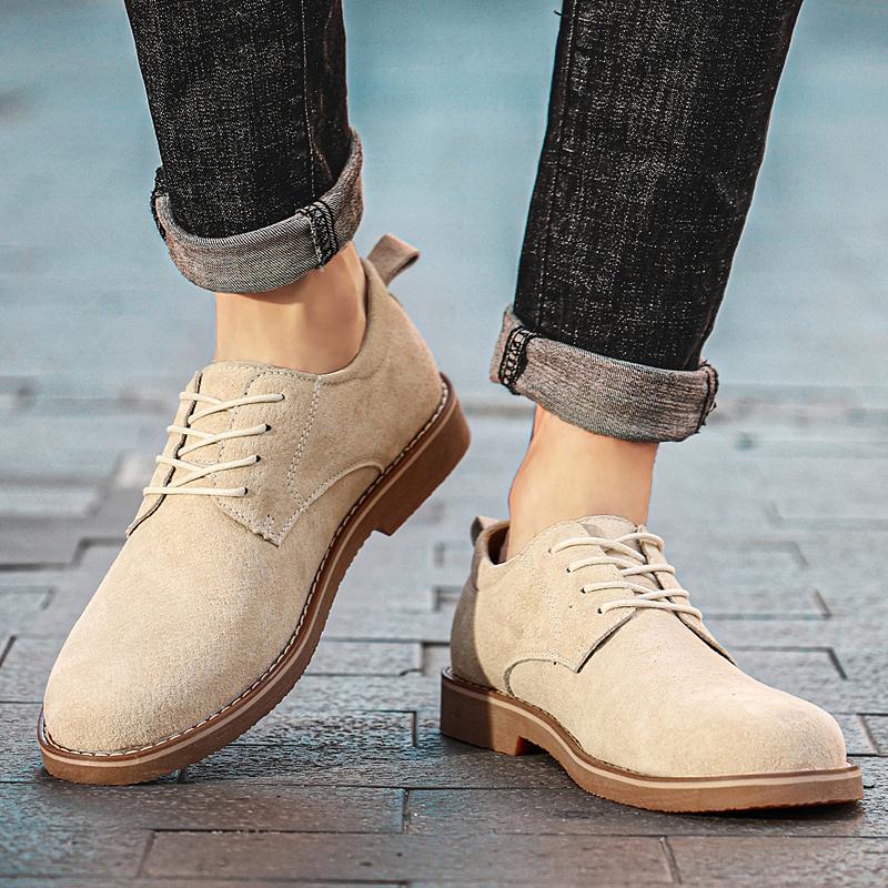 Fashion Men's Derby Shoe Oxford Lace Up Suede Leather Shoes Casual Shoes Outdoor Dress Shoes