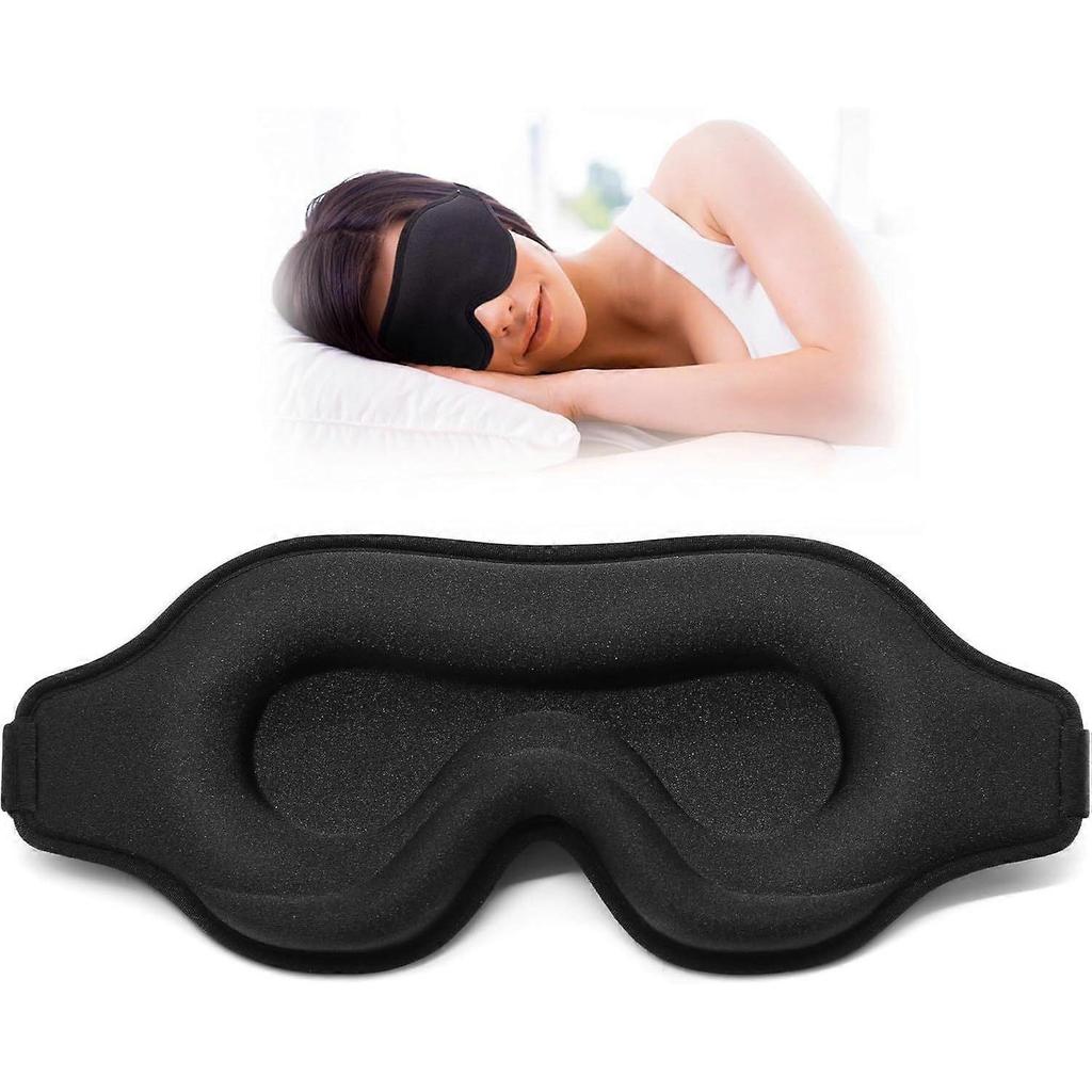 Sleep Eye Mask for Side Sleeper, Lash Extensions 3D Contoured Cup Sleeping Mask for Men Women, Travel Blackout Night Blindfold Eye Shade Cover with Ad