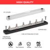 Power Distribution Block 6 x 1/4 Studs Black 12V-36V 150A M6 6 Position with Cover 10-32 Brass Studs Nuts For Automotive Marine