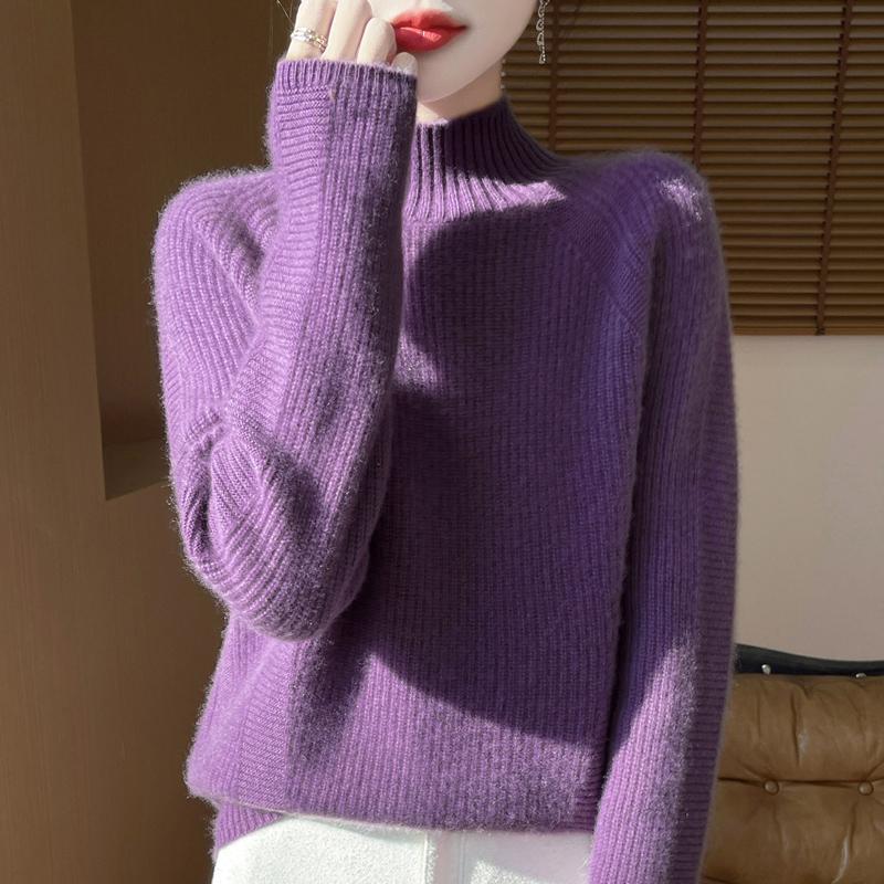 Women Sweater 100% Wool MODERN NEW SAGA Turtleneck Knit Pullover Thick Winter Jumpers Female Knit Tops