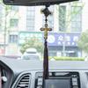 Classic Style Cross Pendant Chinese Knot Black Tassel Car Rearview Mirror Holder for Car Interior Decoration