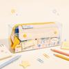 Simple Plaid Style Pencil Case Large Capacity Stationery Organizer Handheld Pen Bag  Gifts