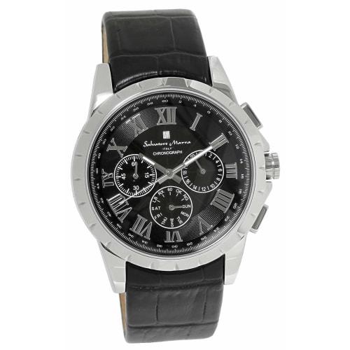 

Salvatore Marra Men s Solar-Powered Radio-Controlled Chronograph Watch, Limited Edition, Italian Brand, Black and Silver