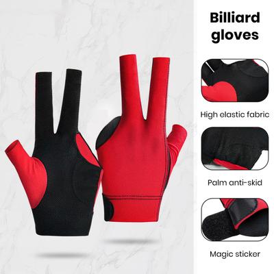 Guante de billar de 3 dedos, antideslizante, absorbente del sudor, transpirable, para hombres y mujeres, mano izquierda, taco de billar, guante deportivo, accesorios de billar, 1 ud.