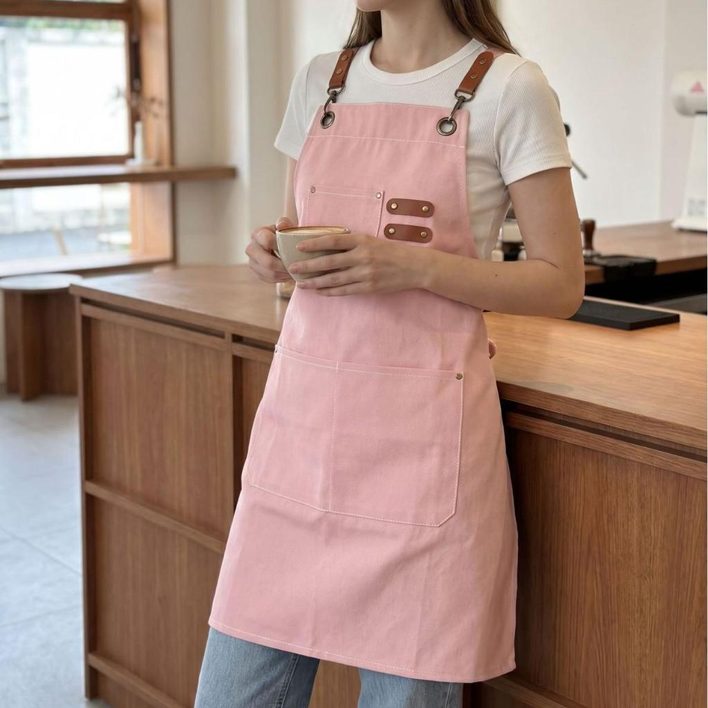 Custom Waterproof Canvas Waist Apron for Coffee & Tea Shops – Oil & Stain Resistant