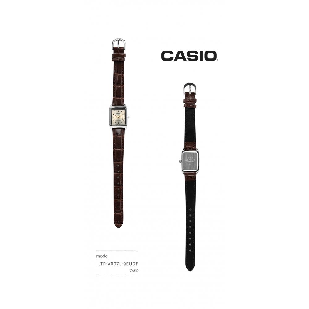 Casio Ltp V007l 9eudf Ltp V007l 9e Analog Square Sat Student Women S Leather Watch