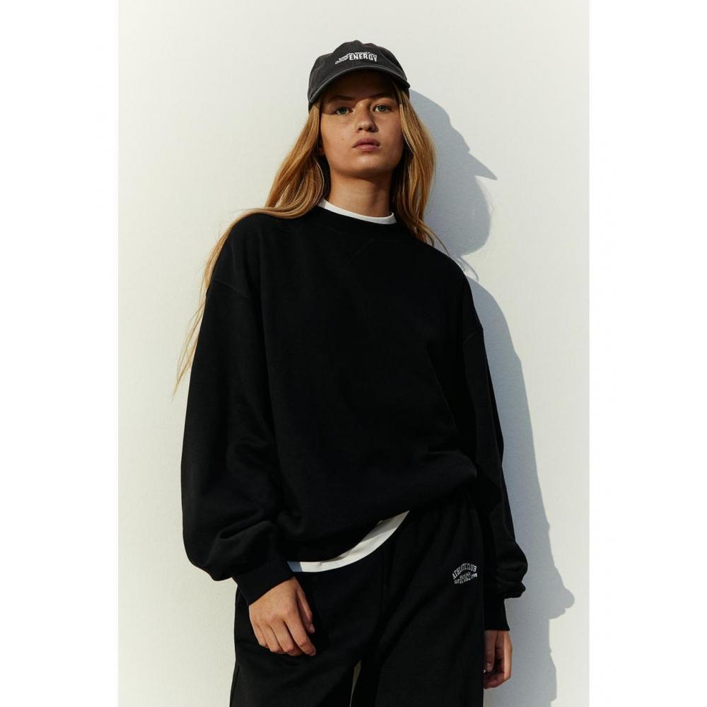 

Толстовка оверсайз HM черная 0994088001