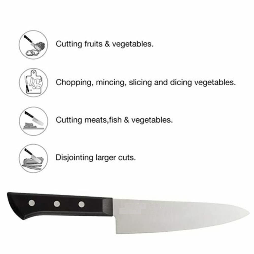 Premium Chef Knife, 7.36 Inc. Blade, Black Stainless Steel, Gift Box