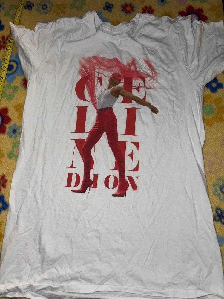 

Красная и белая футболка Селин Дион Унисекс Концертная S-5XL AR545 Унисекс Футболка S