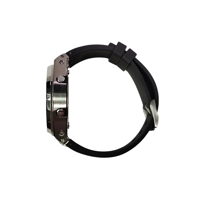 CASIO Customized watch modified series GA2100 series Farm Oak GA-2100-1A1 modified-Xingzhu Kun Quartz Steel Strap YinSeBiaoKeHeiSeFuXiangJiaoDai