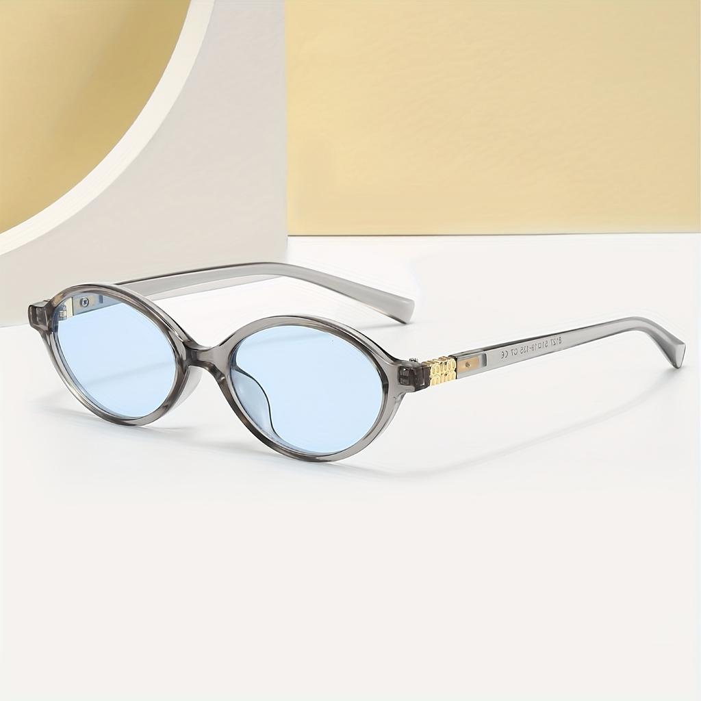 Vintage Narrow Frame Artistic Retro Fashion Glasses Unisex Oval Shape Decorative Stylish Eyewear Accessory