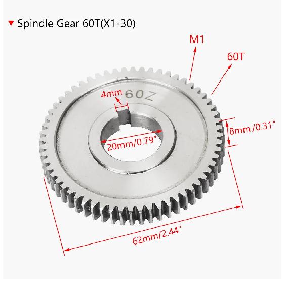 6pcs Change Gear Set SIEG X1& SX1&JET JMD-1&SOGI S1-16&Compact 1&Clarke CMD10 Lathe Metal Exchange Gear