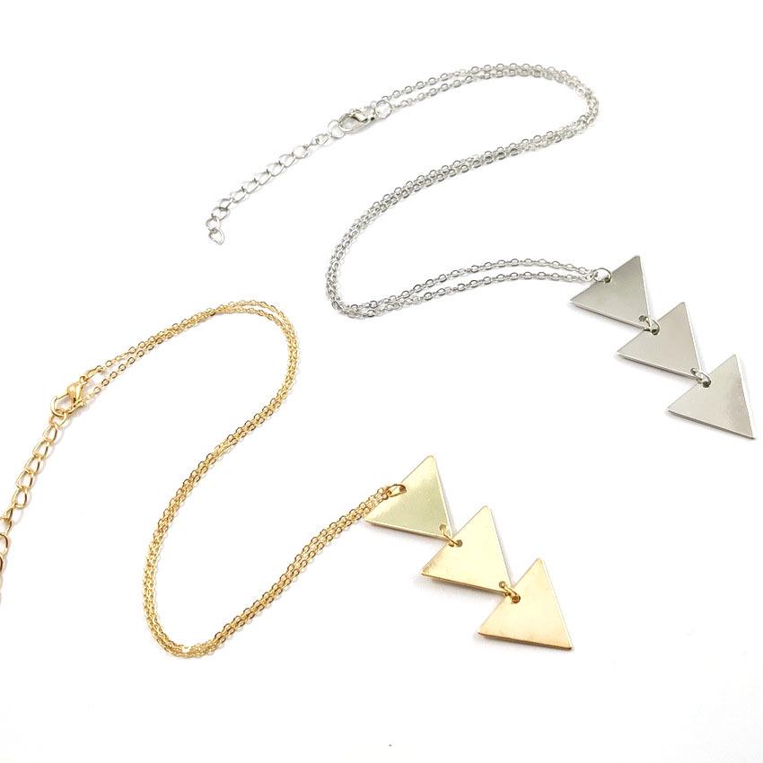 European & American Fashion Glossy Triangle Pendant Necklace