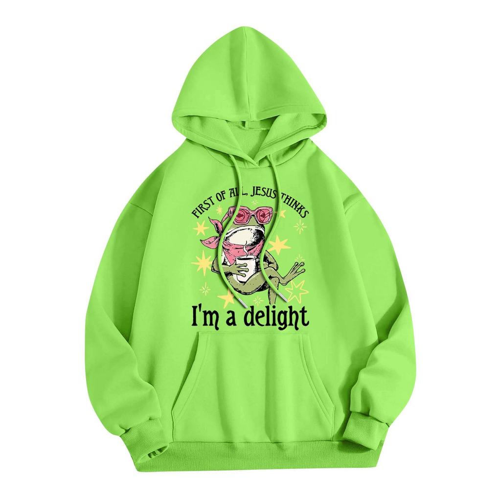 Women's Casual Loose Fit Letter Print Long Sleeve Pullover Hoodie for Everyday Wear