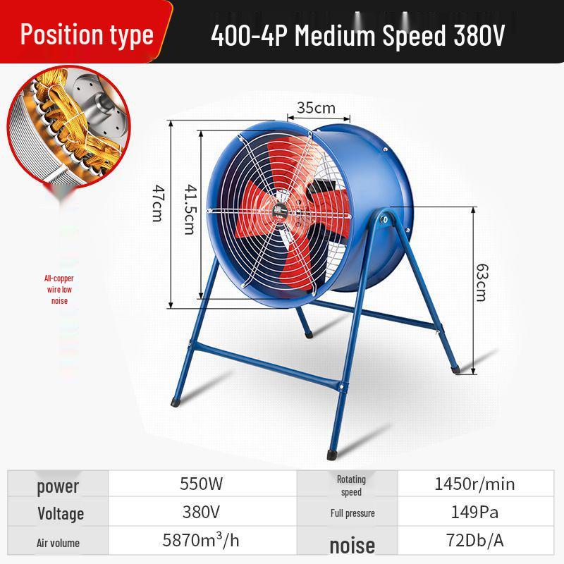 High Power Industrial SF Axial Exhaust Fan 220V/380V for Duct Ventilation & Kitchen Smoke Extraction