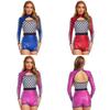 Dames Dansoutfit met Race Thema S-XXL Pailletten Patchwork Lange Mouwen Uitgesneden Voorkant Achterkant Jumpsuit voor Podium Rolspel Optreden