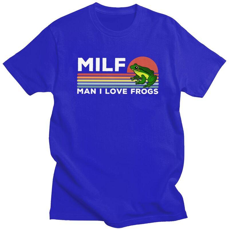 Custom Mens Milf Man I Love Frogs T Shirt Short Sleeves Cotton Tshirt Streetwear Tshirt Casual Tees Slim Fit Clothes