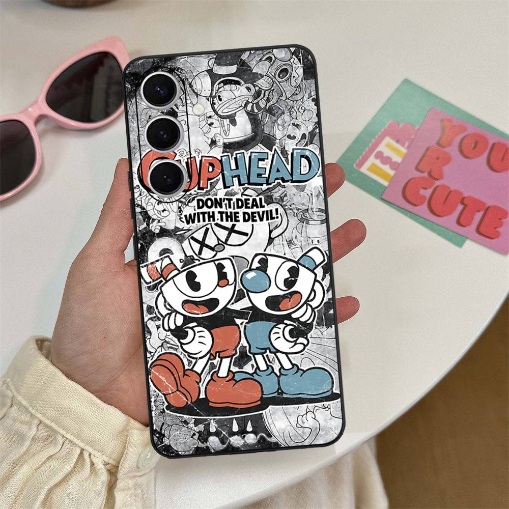 C-Cuphead Klasická hra Pouzdro na telefon Pro Samsung S 24 Fe 25 Ultra Plus 20 Lite 21 30 22 23 24 22 Ultra 5G Fundas