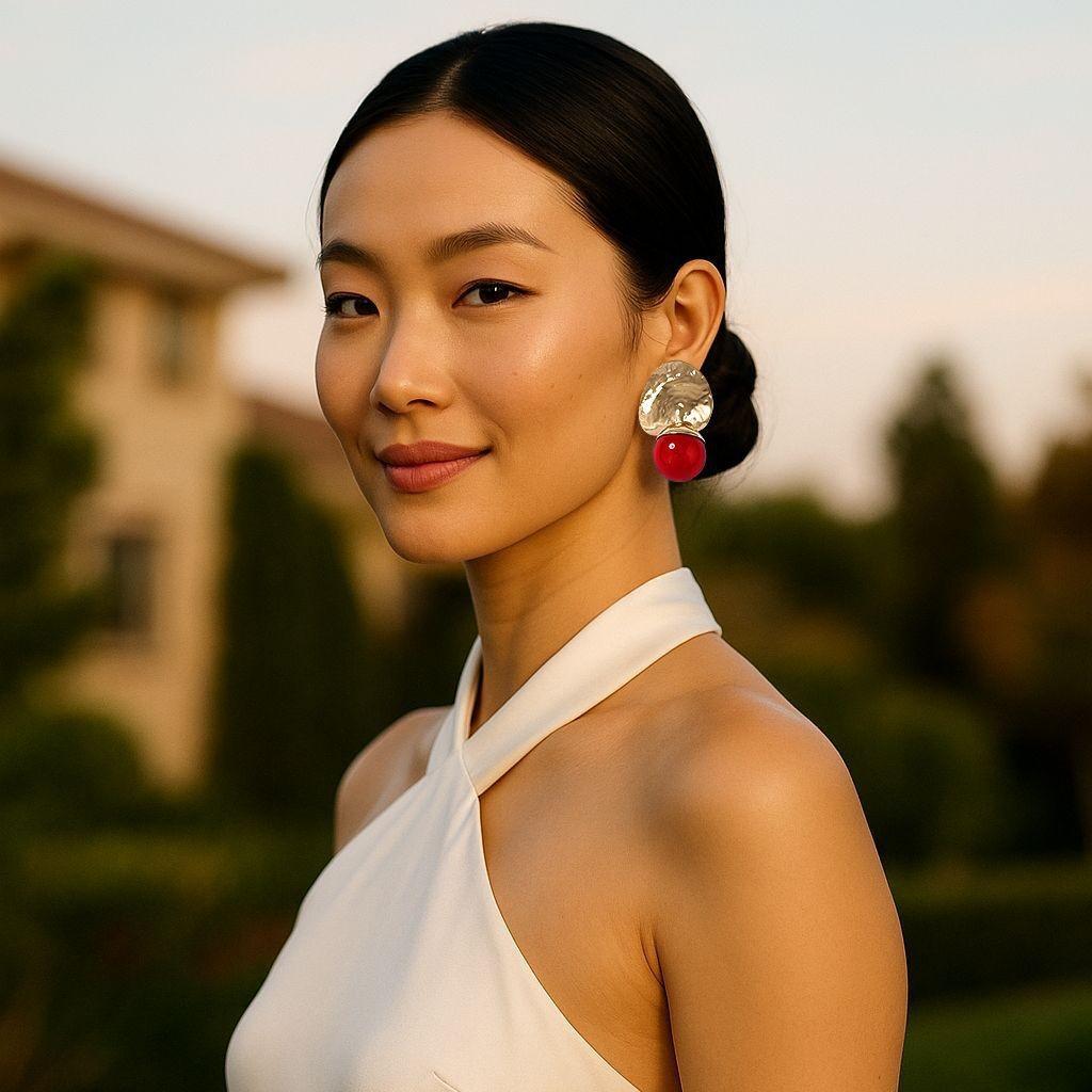 Light Luxury, Fashionable, Individual, Artistic and Retro Design Spherical Alloy Scallop Earrings, Hong Kong Style and Quality Earrings