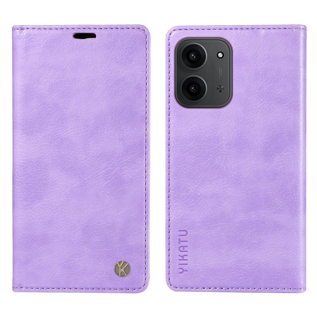 For Xiaomi Redmi 15C 4G (171mm) Wallet Case YIKATU YK-006 Magnetic Closure Leather Phone Cover Litchi Texture