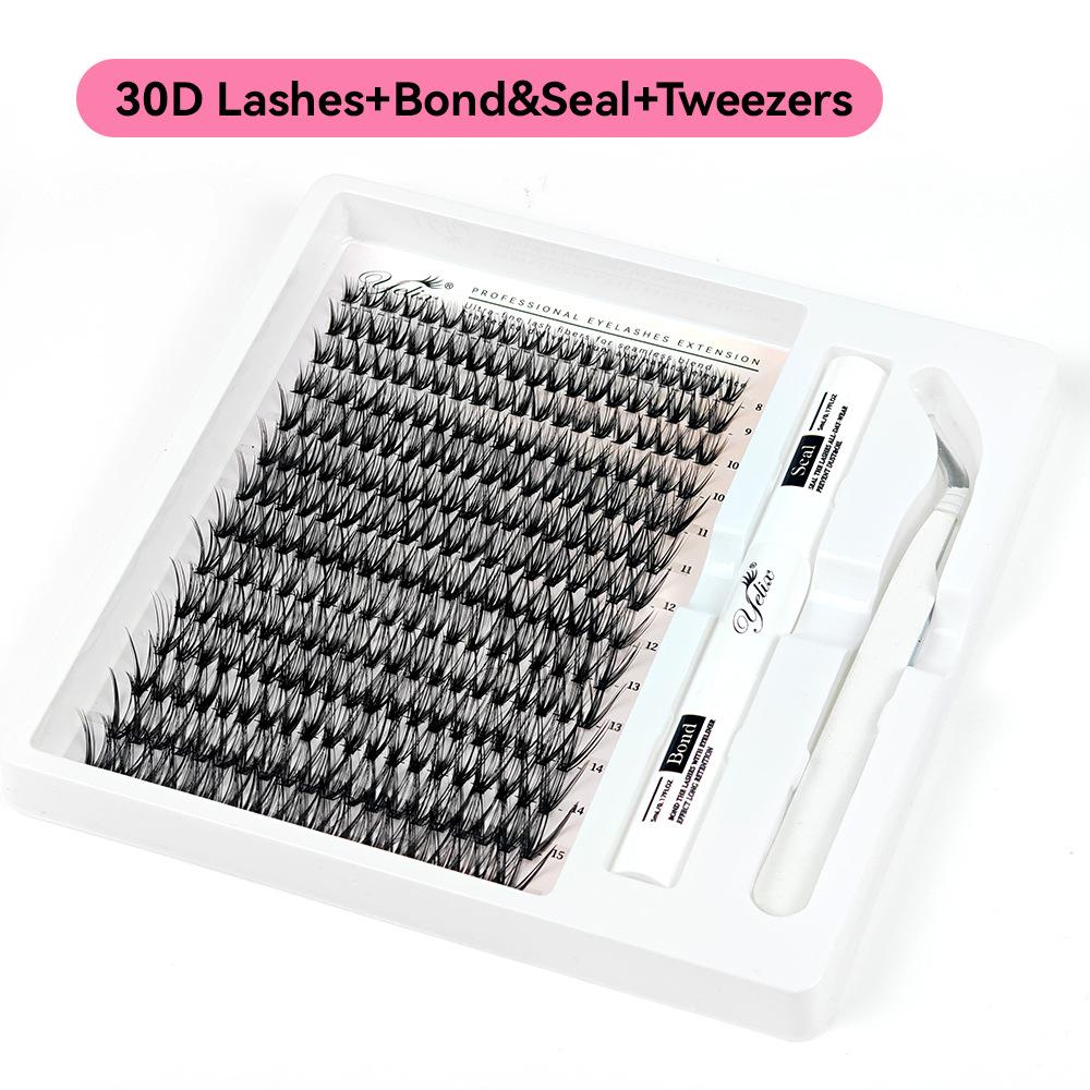 False Eyelashes 30D40D Multiple Hairs 14 Rows 280 Clusters Dense Curling Mixed Explosion