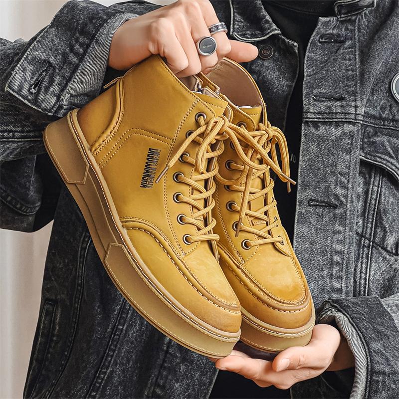 

2024 Ботинки Мартин Мужские Британский Стиль Инструментальные Мужские Универсальные Резиновые Повседневные Тренд Ботинки 50098-J 44 жёлтый