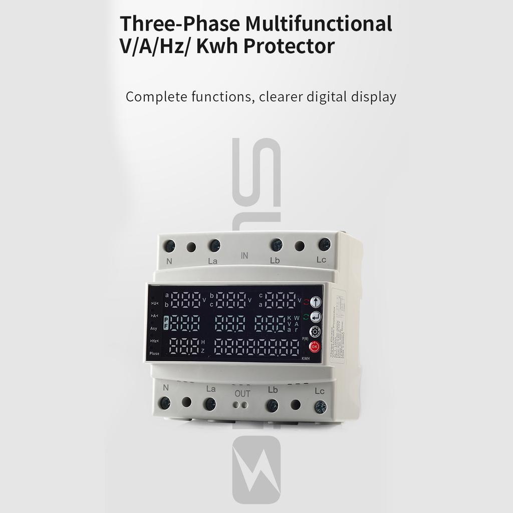 3 Phase V A Hz Kws Protector 100A 3 Phase V A Hz Kws Protector Pa66 Multi Function Self Reset Voltage Adjustable Protector