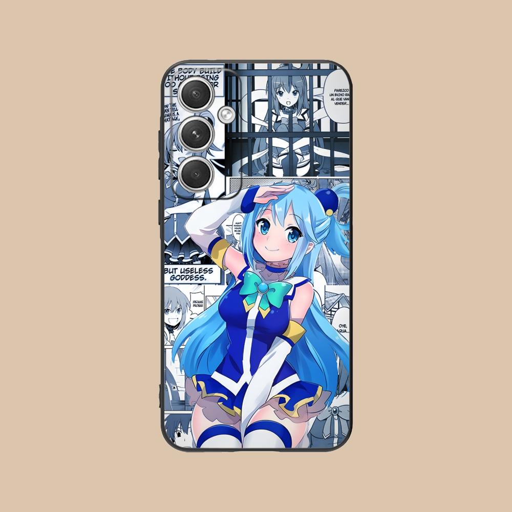 Konosuba Aqua Matte TPU Mobile Phone Case for Samsung Galaxy S26 S25 S24 S23 S22 S21 S20 Note20 Plus FE Ultra Colorful Cover Galaxy Note20