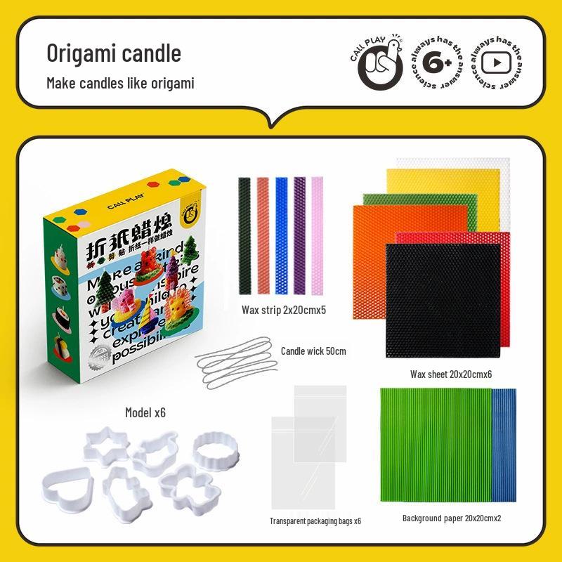 Handmade DIY Cake Dessert Candle Toy for Kids – Mini Origami Candle Gift Set
