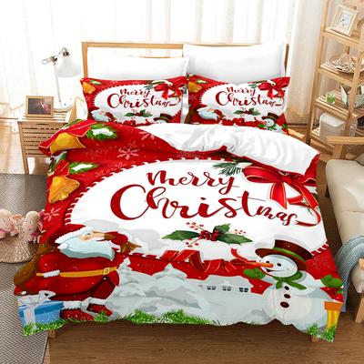 Christmas Style Digital Print Duvet Kit - Polyester - Bedroom Decor -1 Bed Cover +2 Pillowcases (no Pillow Core)