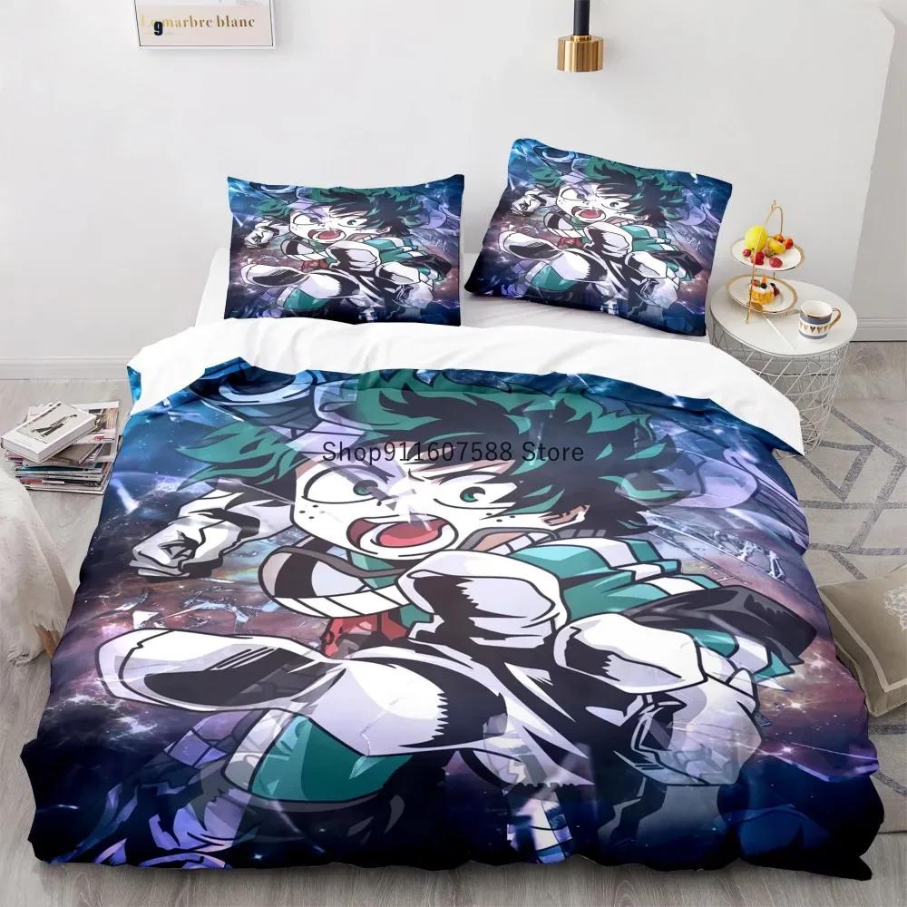 New Anime My Hero Academy Bedding Set Anime Characters Duvet Cover Set 3D Quilt Bed Set Queen King Size Boys Home Textile