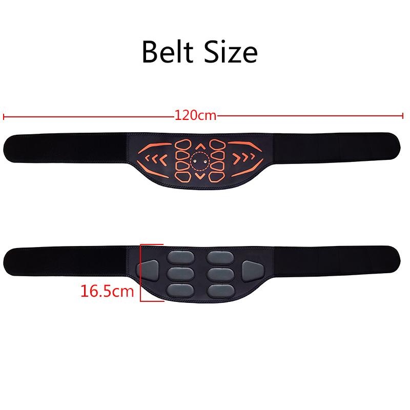 120cm Smart Abdominal Toning Belt EMS Muscle Stimulator Muscle Toner Body Massager USB Charge Weight Loss Home Fitness Massage
