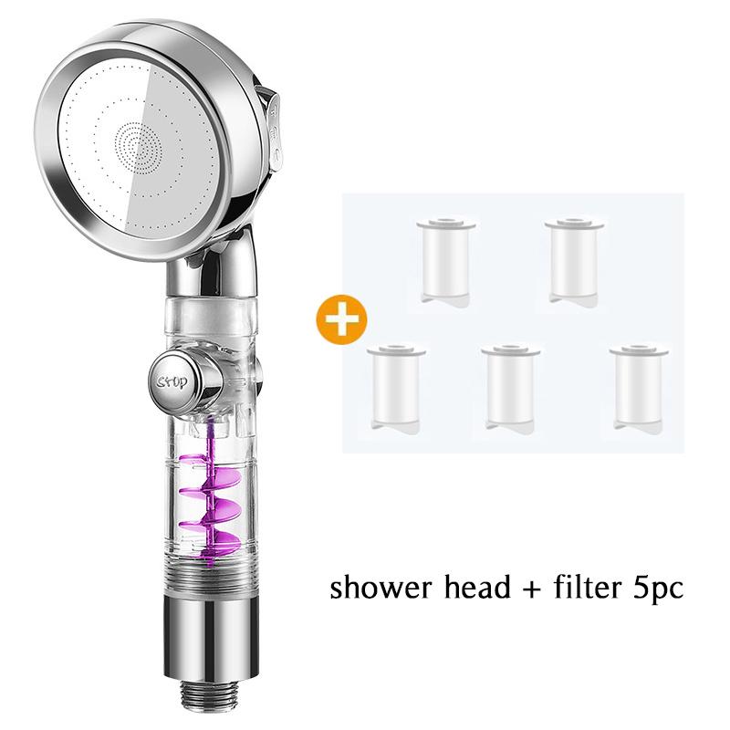 3-funkční filtrační sprchová hlavice s tlačítkem Stop Magic Waterline Vysokotlaká koupelnová ruční sprchová tryska