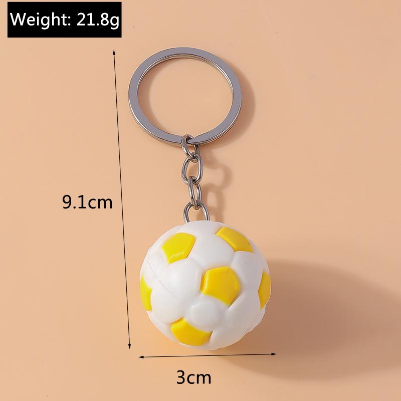 New Resin Mini 3D Soccer Football Keychain Sport Ball Key Ring Pendant for Men Women Car Key Holder Handbag Decor Jewelry Gift