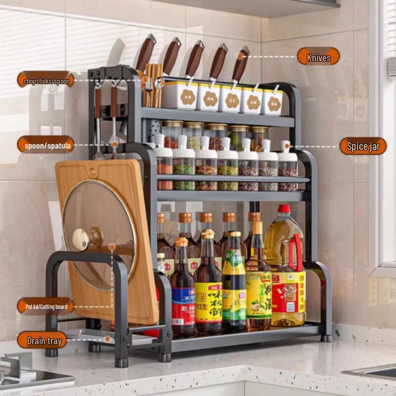 Cloud Frost 3-Tier Multi-functional Kitchen Storage Rack
