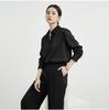 Elegant Women's Jacquard Silk Blouse - Long Sleeve Solid Mulberry Silk Top for Spring 2026