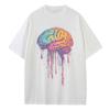 Cotton Graphic T Shirts Colorful Brain Illustration Printed Unisex Tops Heavyweight Drop Shoulder Oversized T Shirt
