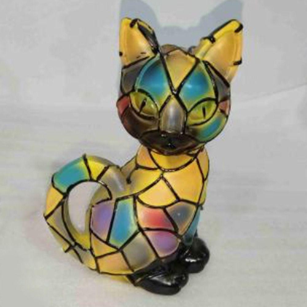 Cats Stained Resin Tabletop Retro Table Light New Night Light  Home Bedroom