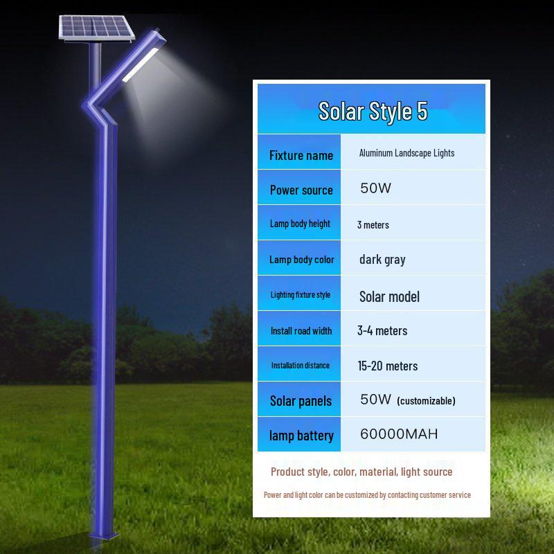 3-Meter Modern Aluminum Solar Courtyard Light - Waterproof & Rustproof for Outdoor Use