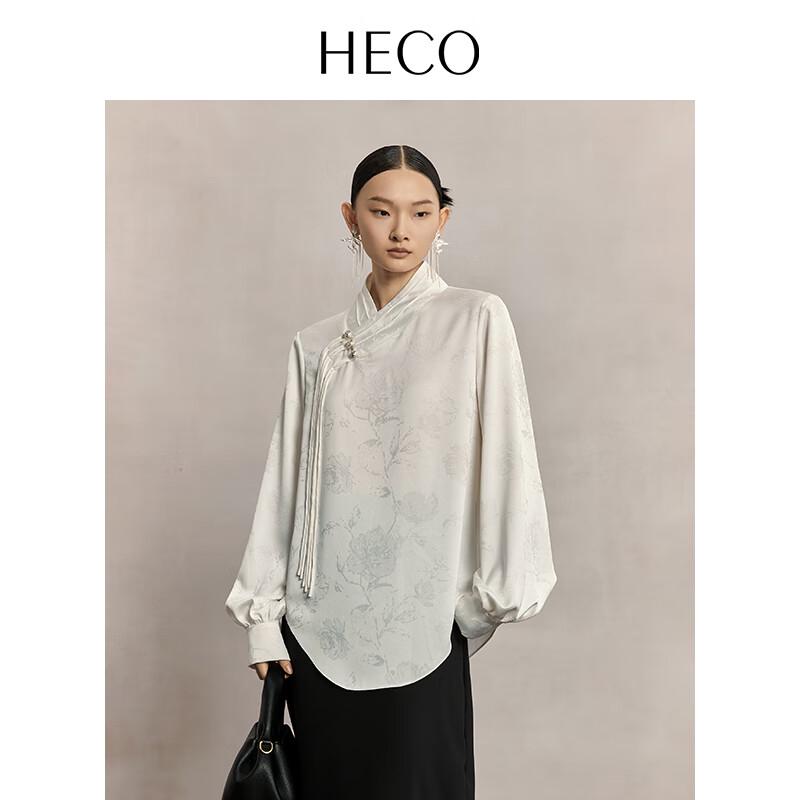 HECO New Chinese Style Jacquard Disc-Button Loose Shirt M